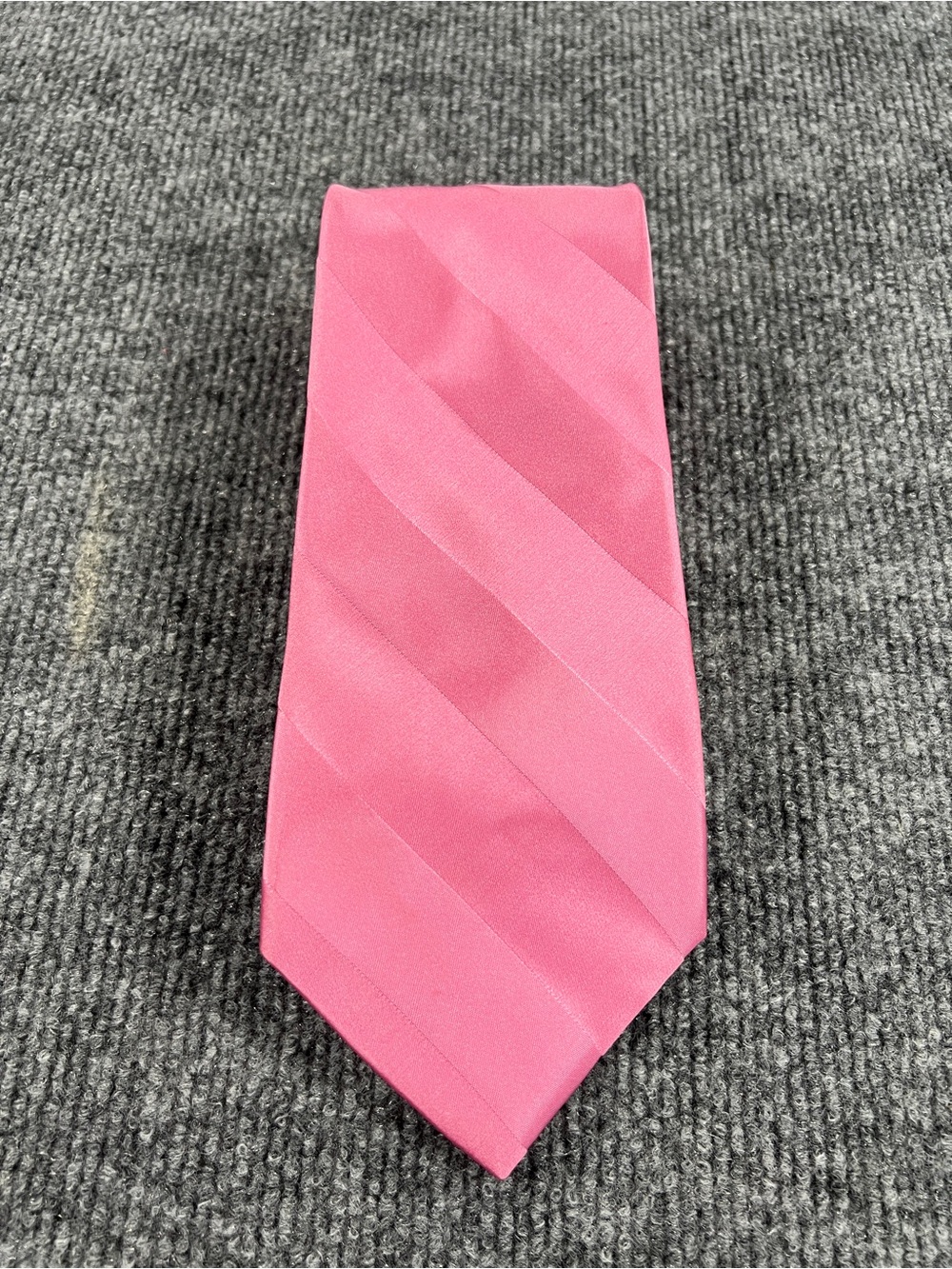 H&H Men Pink Silk Tie Satin Stripe Preppy Wedding Business Formal